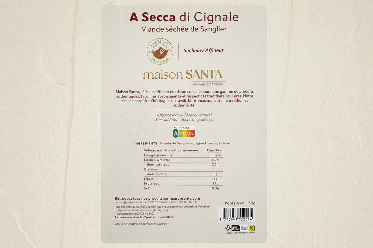 A Secca di Cignale — Viande Séchée de Sanglier 90g